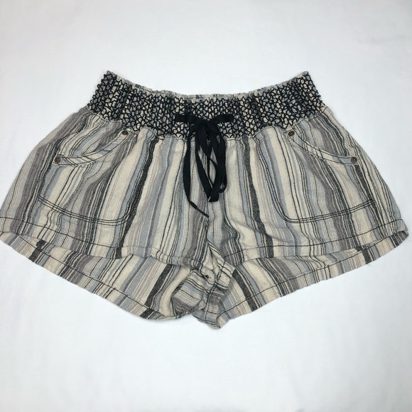 Rewash Pants - Rewash Juniors Striped Linen Shorts Size XL